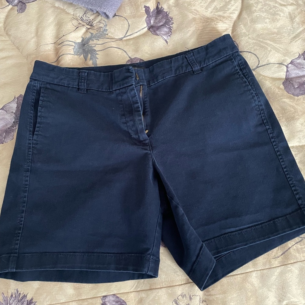J. Crew Blue Bermuda Shorts Tailored Cotton Twill